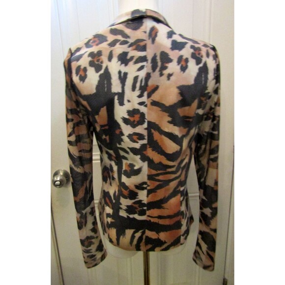 Oolala Cheetah Tiger Print Blazer Lightweight Jacket Retail $384 Size XS - Picture 4 of 7